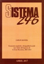 Economía española y desigualdad social: una visión del impacto de la Gran Recesión, 2007-2015